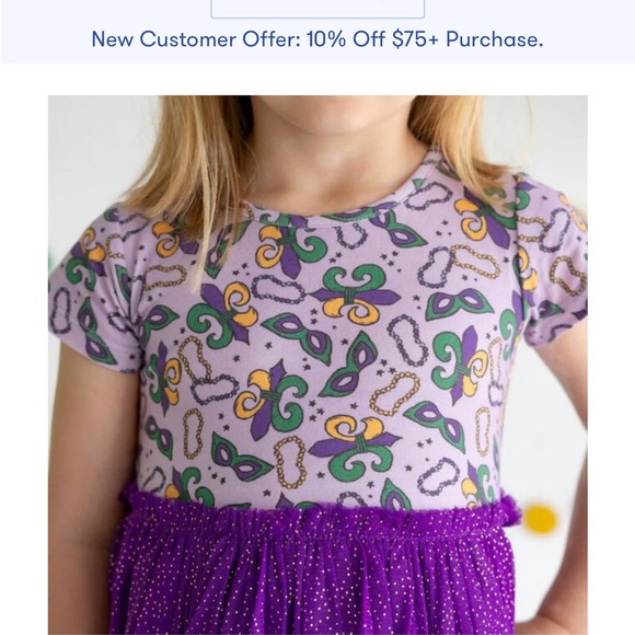 Sweet Wink Mardi Gras Dress NWOT - Picture 3 of 5